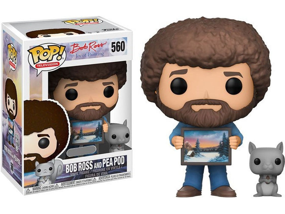 Action Figures and Toys POP! - Televison - The Joy of Painting - Bob Ross and Pea Pod - Cardboard Memories Inc.