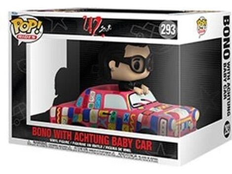 Action Figures and Toys POP! - Rides - U2 - Zoo TV - Bono with Achtung Baby Car - Cardboard Memories Inc.