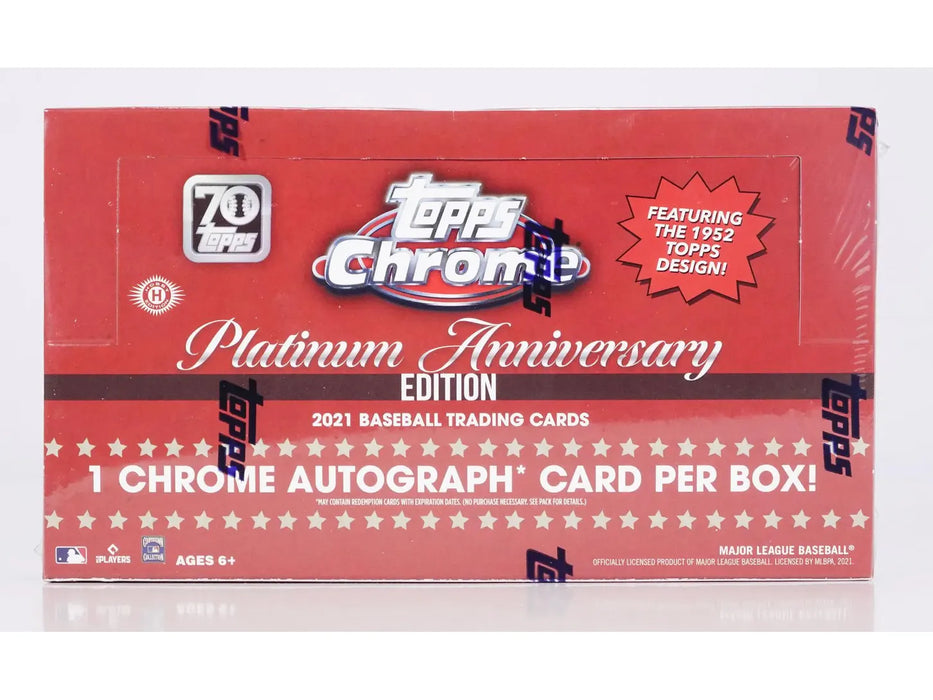 Sports Cards Topps - 2021 - Baseball - Chrome Platinum Anniversary - Trading Card Hobby Box - Cardboard Memories Inc.