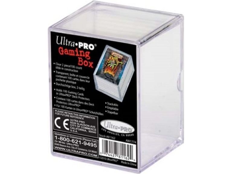 Ultra PRO 2-Piece Plastic Card Storage Box (Slider) – Holds 100 Standard Cards, 3-Pack
