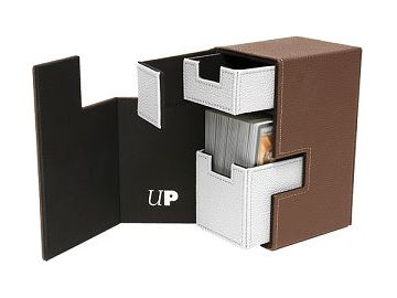 Supplies Ultra Pro - Brown with White - M2 Deck Box - Cardboard Memories Inc.