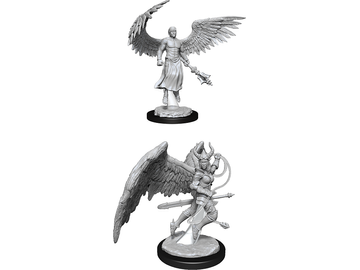 Role Playing Games Wizkids - Dungeons and Dragons - Unpainted Miniature - Nolzurs Marvellous Miniatures - Deva and Erinyes - 90157 - Cardboard Memories Inc.