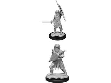 Role Playing Games Wizkids - Dungeons and Dragons - Unpainted Miniature - Nolzurs Marvellous Miniatures - Human Male Fighter - 90144 - Cardboard Memories Inc.