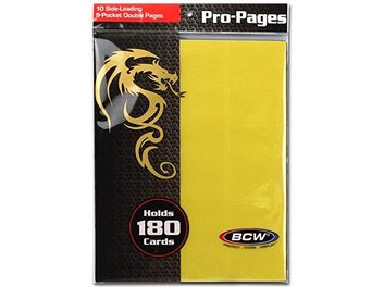 Supplies BCW - 9 Pocket Side-loading Pages - Pack of 10 - Yellow - Cardboard Memories Inc.