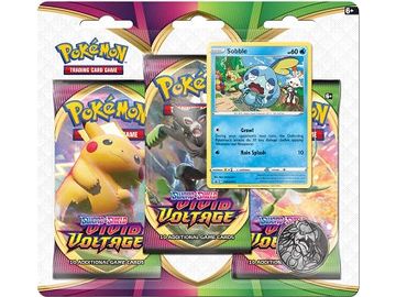 Trading Card Games Pokemon - Sword and Shield - Vivid Voltage - 3 Pack Blister - Sobble - Cardboard Memories Inc.