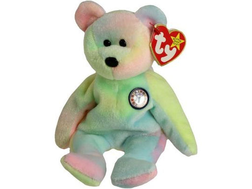 Plush TY Beanie Buddy - Happy Birthday Bear - Cardboard Memories Inc.