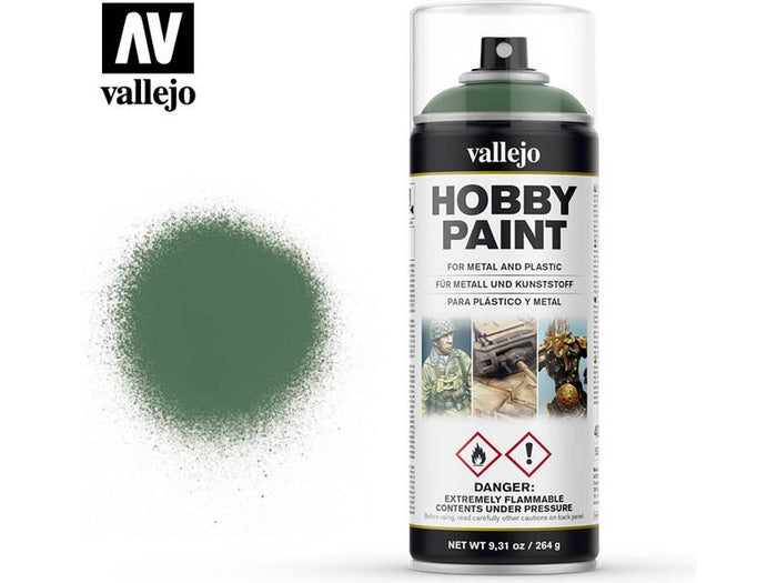 Paints and Paint Accessories Acrylicos Vallejo - Paint Spray - Sick Green - 28 028 - Cardboard Memories Inc.
