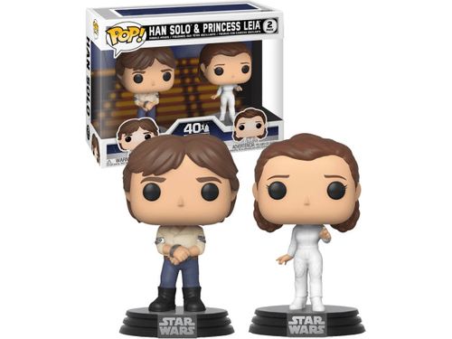 Action Figures and Toys POP! - Movies - Star Wars - 40th Anniversary Empire Strikes Back - Han Solo and Princess Leia - Cardboard Memories Inc.