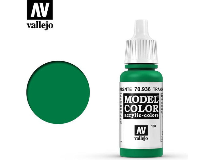 Paints and Paint Accessories Acrylicos Vallejo - Transparent Green - 70 936 - Cardboard Memories Inc.