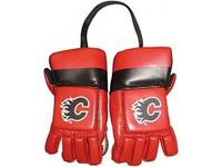 Supplies Top Dog - NHL - Mini Gloves - Calgary Flames - Cardboard Memories Inc.