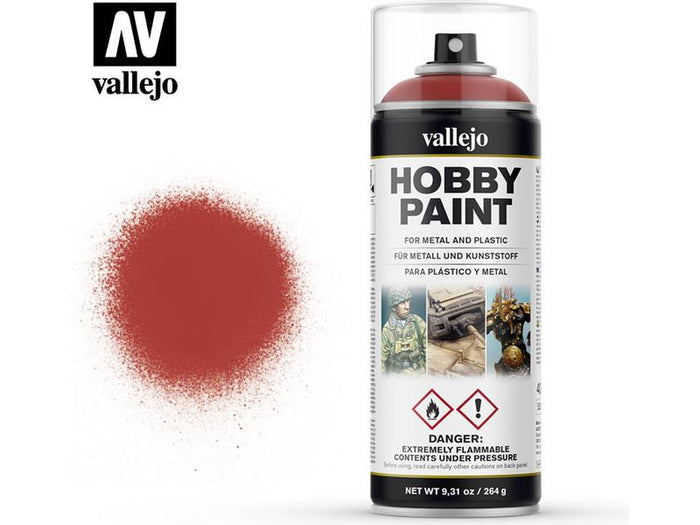 Paints and Paint Accessories Acrylicos Vallejo - Paint Spray - Scarlet Red - 28 016 - Cardboard Memories Inc.