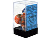Dice Games Chessex Dice - Gemini Blue-Orange with White - Set of 7 - CHX 26452 - Cardboard Memories Inc.