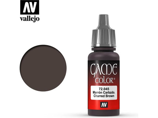 Paints and Paint Accessories Acrylicos Vallejo - Charred Brown - 72 045 - Cardboard Memories Inc.