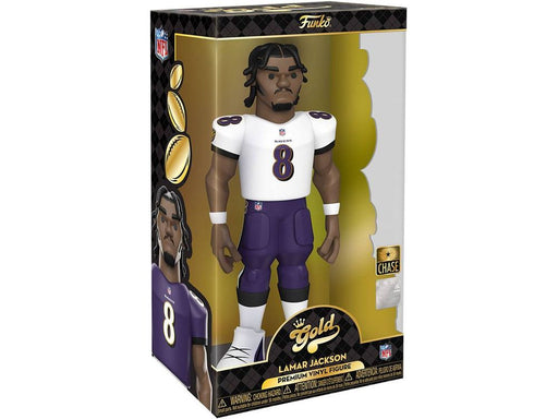 Action Figures and Toys Funko - Gold - Sports - NFL - Baltimore Ravens - Lamar Jackson - 12" Premium Figure - Chase - Cardboard Memories Inc.