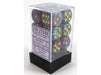 Dice Chessex Dice - Festive Mosaic with Yellow - Set of 12 D6 - CHX 27650 - Cardboard Memories Inc.
