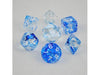 Dice Chessex Dice - Nebula Dark Blue with White - Set of 7 - CHX 27466 - Cardboard Memories Inc.