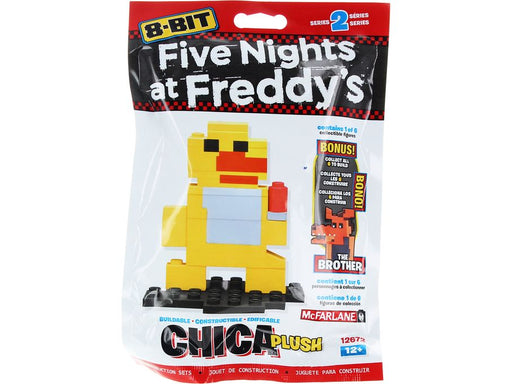 Action Figures and Toys McFarlane Toys - Five Nights at Freddys 8-Bit Buildable Figure: Chica Plush - Cardboard Memories Inc.