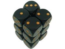Dice Chessex Dice - Opaque Black with Gold - Set of 12 D6 - CHX 25628 - Cardboard Memories Inc.