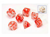 Dice Sirius Dice - 7 Die Set - Translucent Red Cloud Resin - Cardboard Memories Inc.
