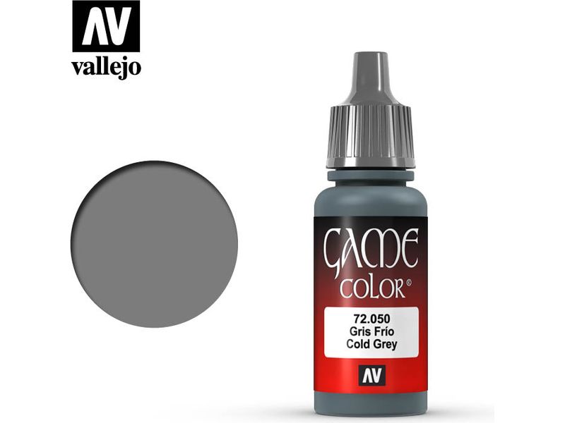 Paints and Paint Accessories Acrylicos Vallejo - Cold Grey - 72 050 - Cardboard Memories Inc.