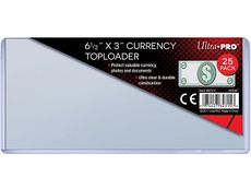 Supplies Ultra Pro - Top Loaders - 6-1/2" x 3" (165.1 mm x 76.2 mm) - Currency Size - Cardboard Memories Inc.