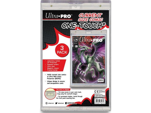 Supplies Ultra Pro - Magnetized One Touch -  UV Comic Holder With Magnet Closure - Current Size - 3 Pack - Cardboard Memories Inc.
