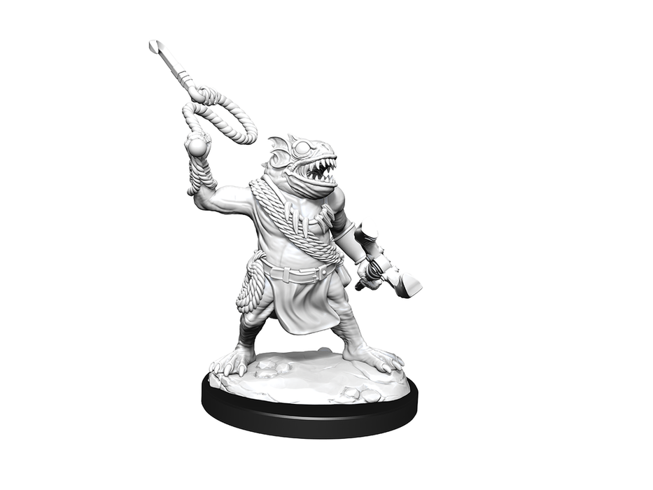 Role Playing Games Wizkids - Dungeons and Dragons - Unpainted Miniature - Nolzurs Marvellous Miniatures - Kuo-Toa and Kuo-Toa Whip - 90246 - Cardboard Memories Inc.