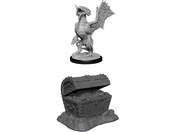 Role Playing Games Wizkids - Dungeons and Dragons - Unpainted Miniature - Nolzurs Marvellous Miniatures - Bronze Dragon Wyrmling - 90152 - Cardboard Memories Inc.
