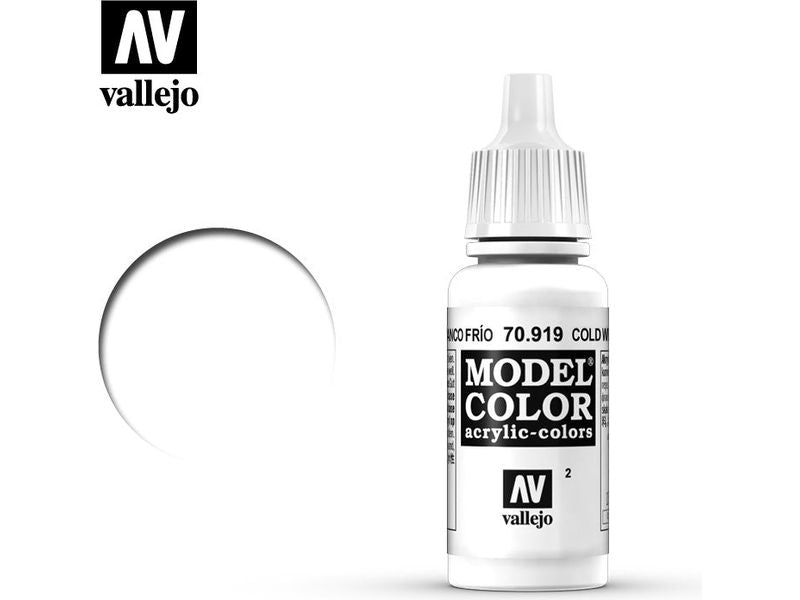 Paints and Paint Accessories Acrylicos Vallejo - Cold White - 70 919 - Cardboard Memories Inc.
