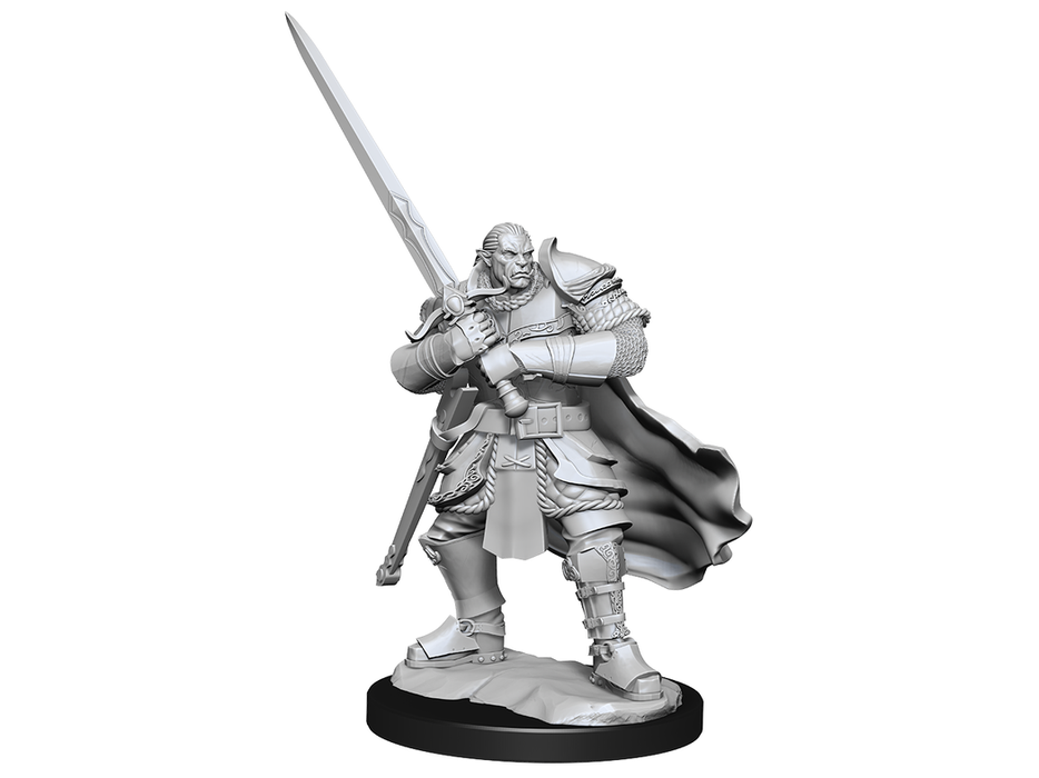 Role Playing Games Wizkids - Dungeons and Dragons - Unpainted Miniature - Nolzurs Marvellous Miniatures - Half Orc Paladin Male - 90307 - Cardboard Memories Inc.