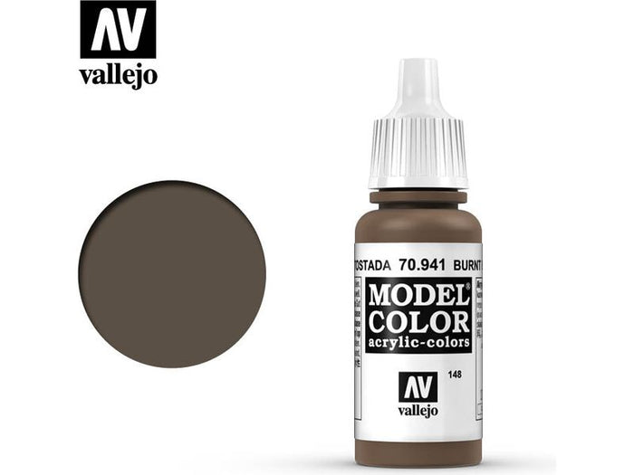 Paints and Paint Accessories Acrylicos Vallejo - Burnt Umber - 70 941 - Cardboard Memories Inc.