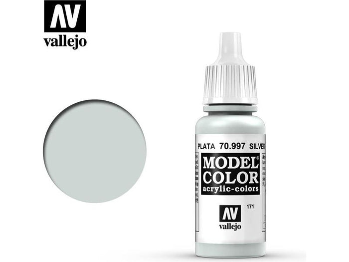 Paints and Paint Accessories Acrylicos Vallejo - Silver - 70 997 - Cardboard Memories Inc.