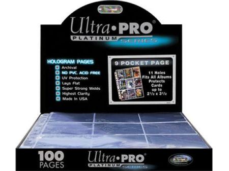 Supplies Ultra Pro - 9 Pocket Platinum Series - Trading Card Binder Pages - 11 Holes - Box of 100 Pages - Cardboard Memories Inc.