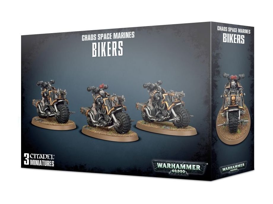 Collectible Miniature Games Games Workshop - Warhammer 40K - Chaos Space Marines - Bikers - 43-08 - Cardboard Memories Inc.