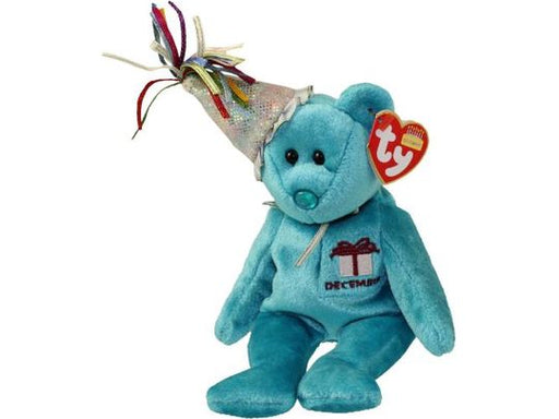 Plush TY Beanie Baby - December Birthday Bear - Cardboard Memories Inc.