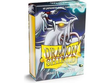 Supplies Arcane Tinmen - Dragon Shield Sleeves - Japanese Size - Matte - White - Package of 60 - Cardboard Memories Inc.