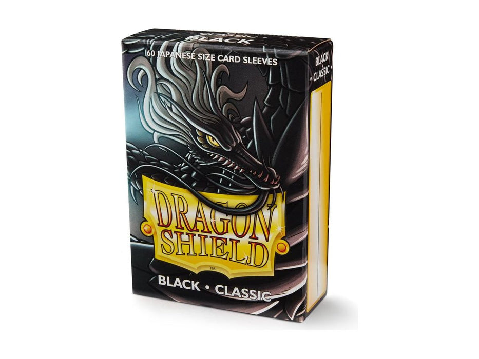 Supplies Arcane Tinmen - Dragon Shield Sleeves - Japanese Size - Classic - Black - Package of 60 - Cardboard Memories Inc.