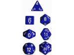Dice Chessex Dice - Opaque Blue with White - Set of 7 - CHX 25406 - Cardboard Memories Inc.