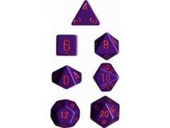 Dice Chessex Dice - Opaque Purple with Red - Set of 7 - CHX 25417 - Cardboard Memories Inc.