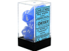 Dice Chessex Dice - Frosted Blue with White - Set of 7 - CHX 27406 - Cardboard Memories Inc.