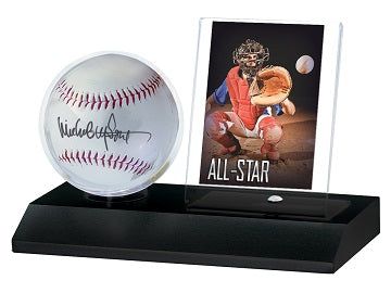 Supplies Ultra Pro - Ball and Card Holder - Black Wood - Cardboard Memories Inc.