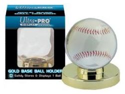 Supplies Ultra Pro - Baseball Holder with Gold Base - Cardboard Memories Inc.