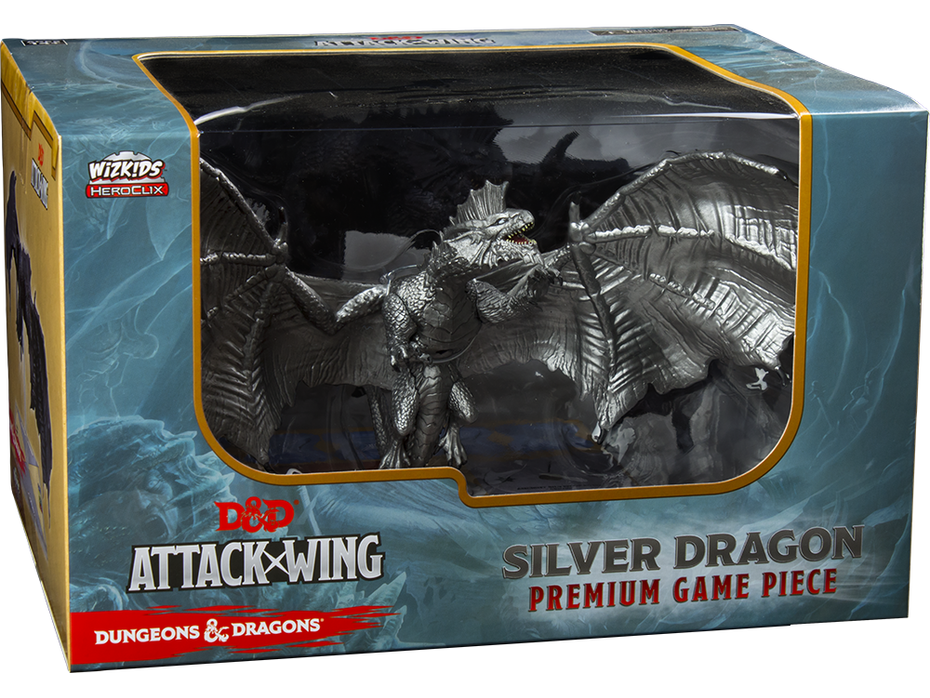Collectible Miniature Games Wizkids - Dungeons and Dragons Attack Wing - Silver Dragon Premium Game Piece - Cardboard Memories Inc.