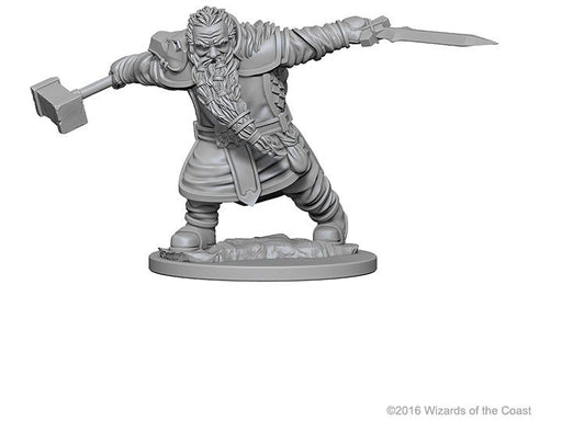 Role Playing Games Wizkids - Dungeons and Dragons - Unpainted Miniature - Nolzurs Marvellous Miniatures - Dwarf Male Fighter - 72616 - Cardboard Memories Inc.