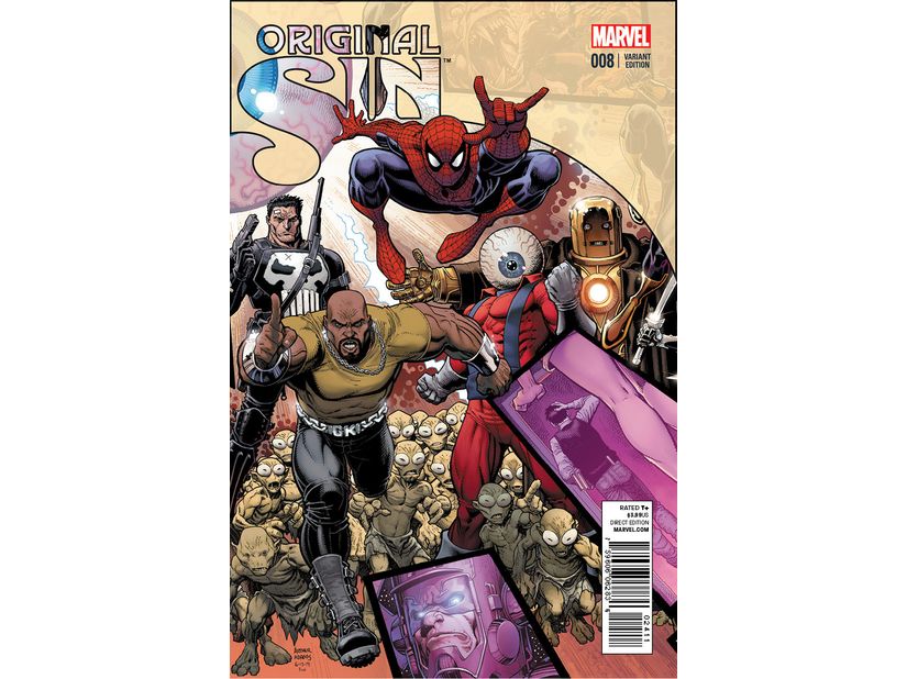 Comic Books Marvel Comics - Original Sin 08 - Interlocking Battle Cover - 1915 - Cardboard Memories Inc.