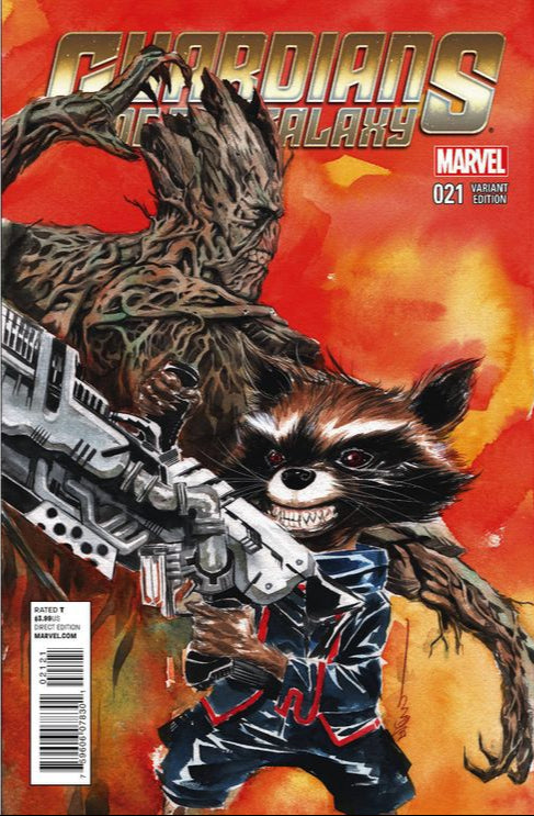 Comic Books Marvel Comics - Guardians of The Galaxy (2013 3rd Series) 021 - Cover B Rocket and Groot Variant Edition (Cond. FN) - 4172 - Cardboard Memories Inc.