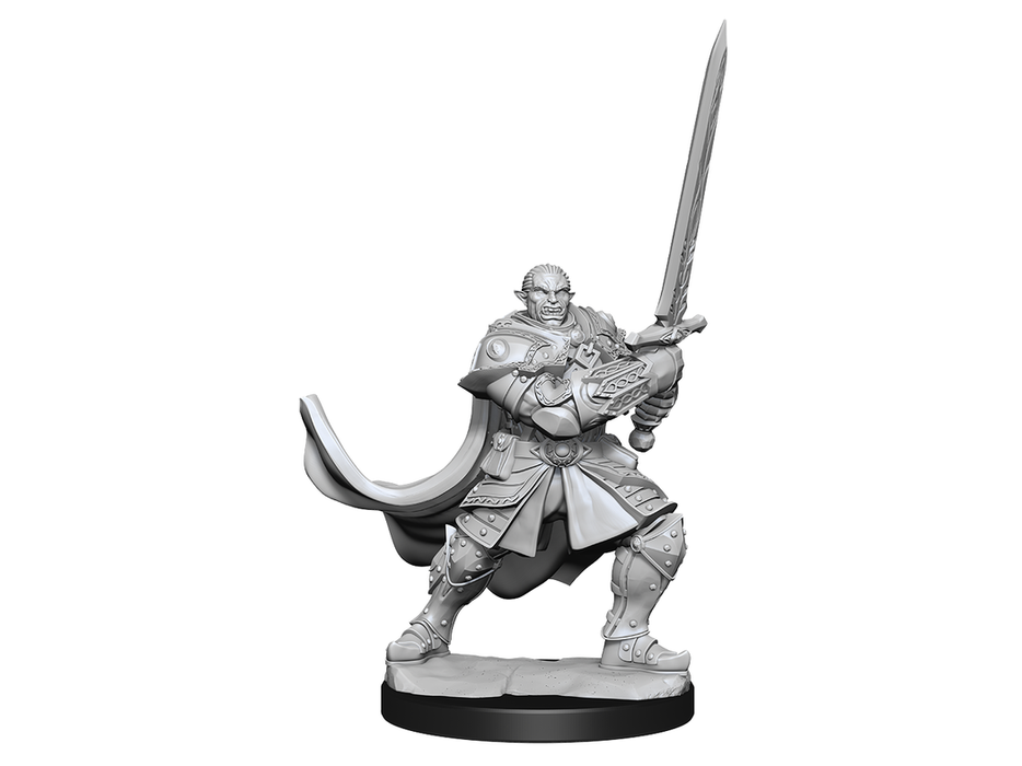 Role Playing Games Wizkids - Dungeons and Dragons - Unpainted Miniature - Nolzurs Marvellous Miniatures - Half Orc Paladin Male - 90307 - Cardboard Memories Inc.