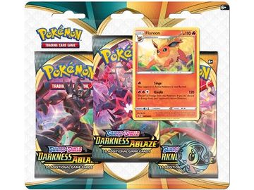 Trading Card Games Pokemon - Sword and Shield - Darkness Ablaze - 3 Pack Blister - Flareon - Cardboard Memories Inc.