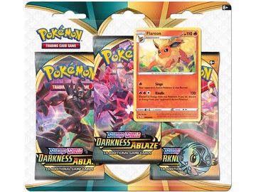 Trading Card Games Pokemon - Sword and Shield - Darkness Ablaze - 3 Pack Blister - Flareon - Cardboard Memories Inc.