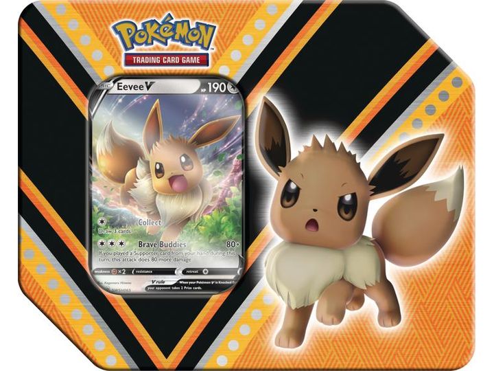 Trading Card Games Pokemon - V Powers Tin - Eevee V - Cardboard Memories Inc.